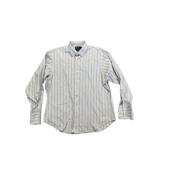 Polo Ralph Lauren Shirt Mens 17.5 35 Lavendar Stripe 2Ply Cotton French Cuff - Picture 2 of 8